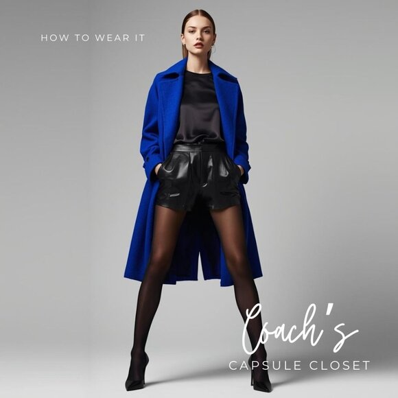 Cobalt Blue Wool-Blend Trench Coat – Size Small | Coach’s Capsule Closet - Picture 7 of 10